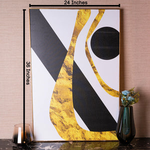 The Black and Gold Abstract Melting Pot Framed Canvas Print with Size