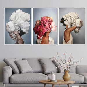 The Floral Ladies Framed Canvas Print