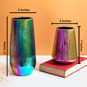 The Full Spectrum Prism Ceramic Vase - Pair