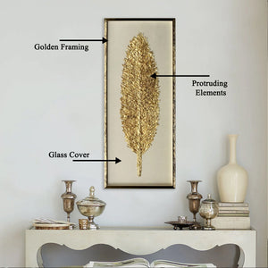 The Golden Feather Shadow Box Wall Decoration Piece