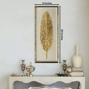 The Golden Feather Shadow Box Wall Decoration Piece