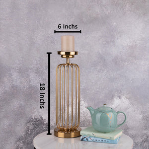 The Golden Piped Candle Stand - Small