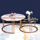 The Mystique Tube Set of 2 Nesting Coffee Table - Rose Gold (Stainless Steel) (Black and White Stone Combo)