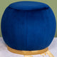 The Parisian Blue Velvet Round Ottoman