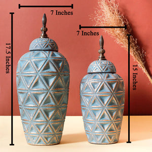 The Rustic Charm Ceramic Decorative Vase - Set of 2