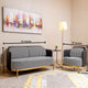 The Scottish Plaid Accent Sofa Set 2 Seater & Chair (Stainless Steel)