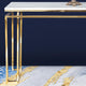 The Square Piped Marble Top Console Table - Gold (Stainless Steel)