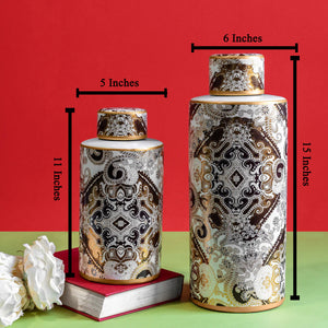 The Temptress Decorative Ceramic Vases - Pair
