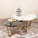 The Spider Table Set of 2 Nesting Coffee Table - Gold - White And Black Stone Combo (Stainless Steel)