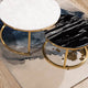 The Umami Nesting Coffee Table Set of 2 - Gold (Stainless Steel ) (Black & White Stone Combo)