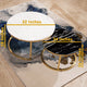 The Umami Nesting Coffee Table Set of 2 - Gold (Stainless Steel ) (Black & White Stone Combo)