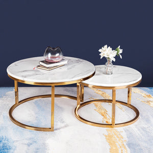 The Umami Nesting Coffee Table Set of 2 - Gold (Stainless Steel)