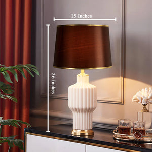 The White and Gold Trophy Decorative Ceramic Table Lamp