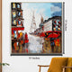 A Stroll in Paris 100% Hand Painted Wall Painting (With Outer Floater Frame)