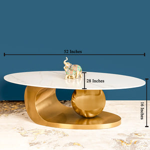Amara Gold Base Round Accent Table - Gold (Stainless Steel)