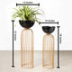 Urban Zen Planter ( Gold Stand & Black Pot ) - Pair