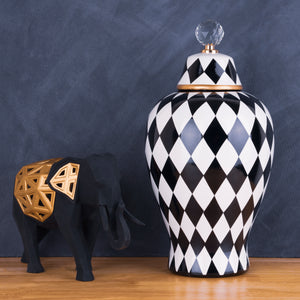 The London Checker Board Ceramic Decorative Vase