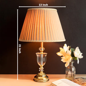 Venetian Stainless Steel Crystal Lamp With Fabric shade