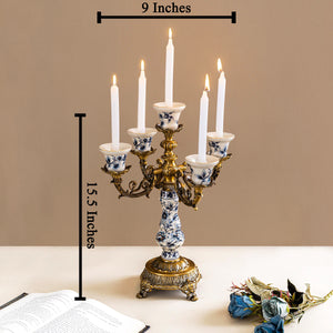 Victorian Ivory & Gold Candle Stand