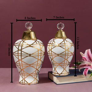 Vintage Hollywood Regency Decorative Ceramic Vase - Pair