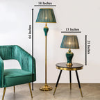 West Coast Antique Floor & Green Comet Antique Decorative Table Lamp Combo