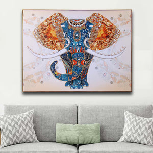 The Udaipur Elephant Framed Canvas Print