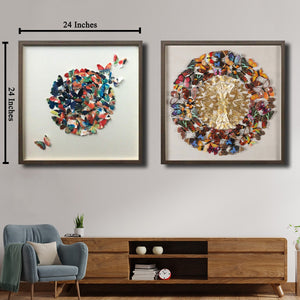 The Butterfly Shadow Box Wall Decoration Piece - Set of 2