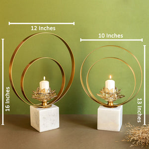 Wrangler Gold Rim  Candle Stand - Pair