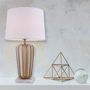 The Eclectic Marble Base Stainless Steel Decorative Table Lamp