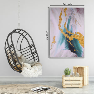 The Pink and Gold Marble Framed Canvas Wall Art
