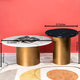 The Golden Cylindrical  Set of 2 Nesting Coffee Table - Gold (Stainless Steel) ( White and Black Stone Combo )