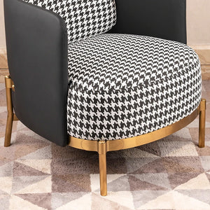 The Scottish Plaid Accent Lounge Chair & Ottoman Set (Stainless Steel)