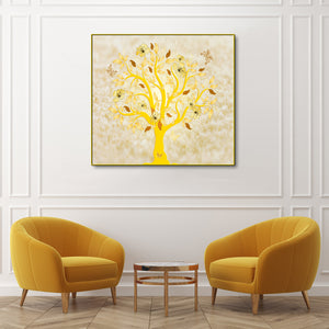 The Yellow Tree of Wisdom Framed Canvas Print