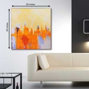 Twin Peaks Abstract Orange Framed Canvas Print