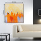 Twin Peaks Abstract Orange Framed Canvas Print