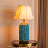 The Green and Gold Italian Mesh Decorative Ceramic & Stainless Steel Table Lamp