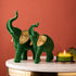 The Royal Velvet Elephant Table Decoration Showpiece - Pair
