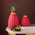 The Red and Gold Ripple Ceramic Decorative Vase - Pair