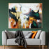 The Artistic Green & Gold Foil 100% Handpainted Wall Painting (With Outer Floater Frame)