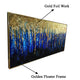 The Parisian Blue and Gold Drip 100% Hand Painted Wall Painting (With Outer Floater Frame)( 28 x 56 Inches )