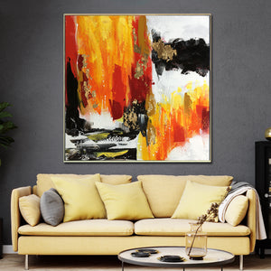 The Rust and Black 100% Hand Painted Wall Painting
