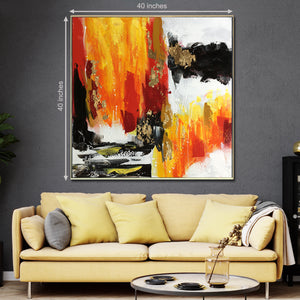 The Rust and Black 100% Hand Painted Wall Painting