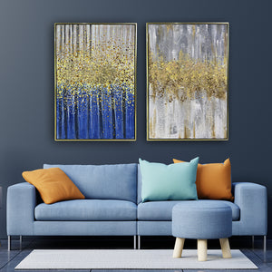 Passage of Time Passing 100% Hand Painted Wall Painting (With Outer Floater Frame) - Set of 2
