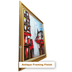A Stroll in Paris 100% Hand Painted Wall Painting (With French Classic Finish Frame)