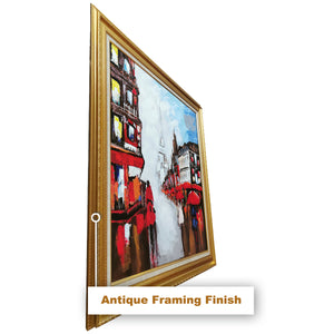 A Stroll in Paris 100% Hand Painted Wall Painting (With French Classic Finish Frame)