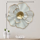 White Blossom Floral Metal Wall Art