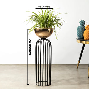 Urban Zen Black And Rose Gold Planter - Small