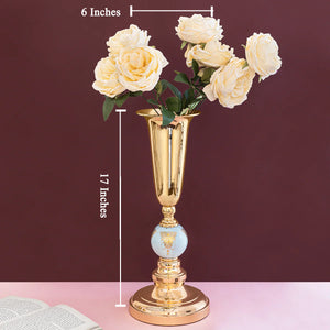 Radiant Gold Stainless Steel Flower Vase And Showpiece