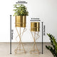 On-Trend Abstract Gold Planter - Modern Metal Planter - Pair