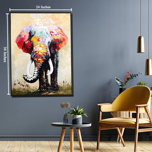 Elephant Oasis Framed Canvas Print